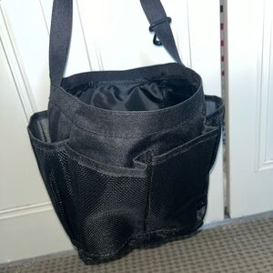 Black mesh shower caddy